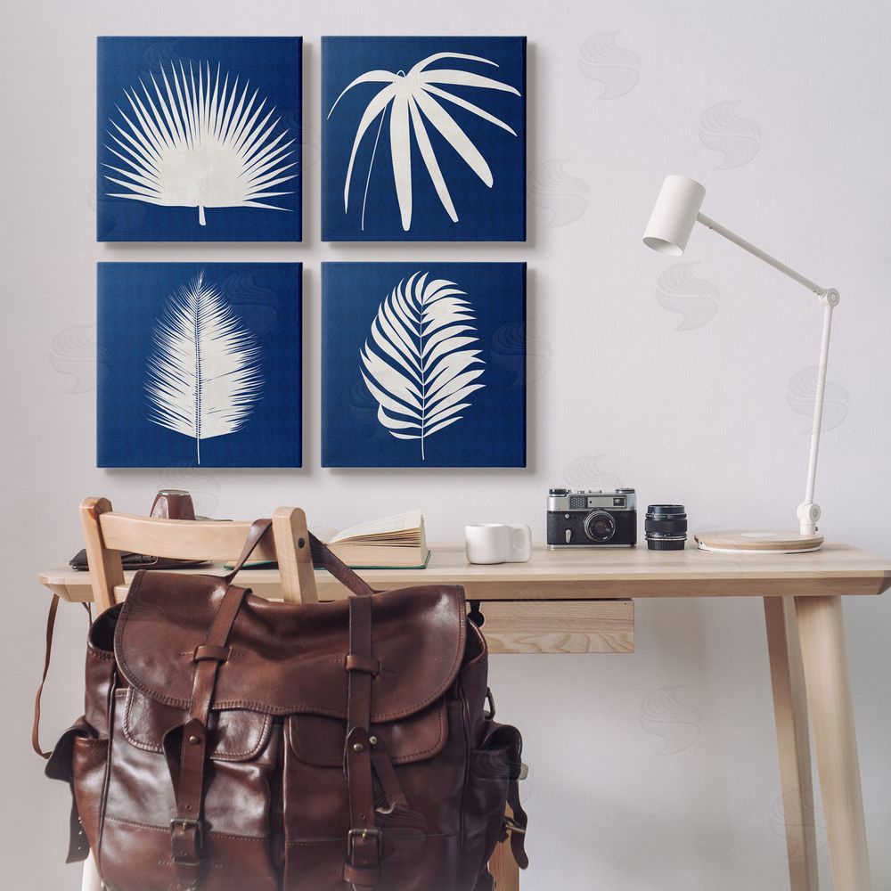 Susan Jill Contemporary Plant Leaf Silhouettes Canvas Wall Art Print in Room