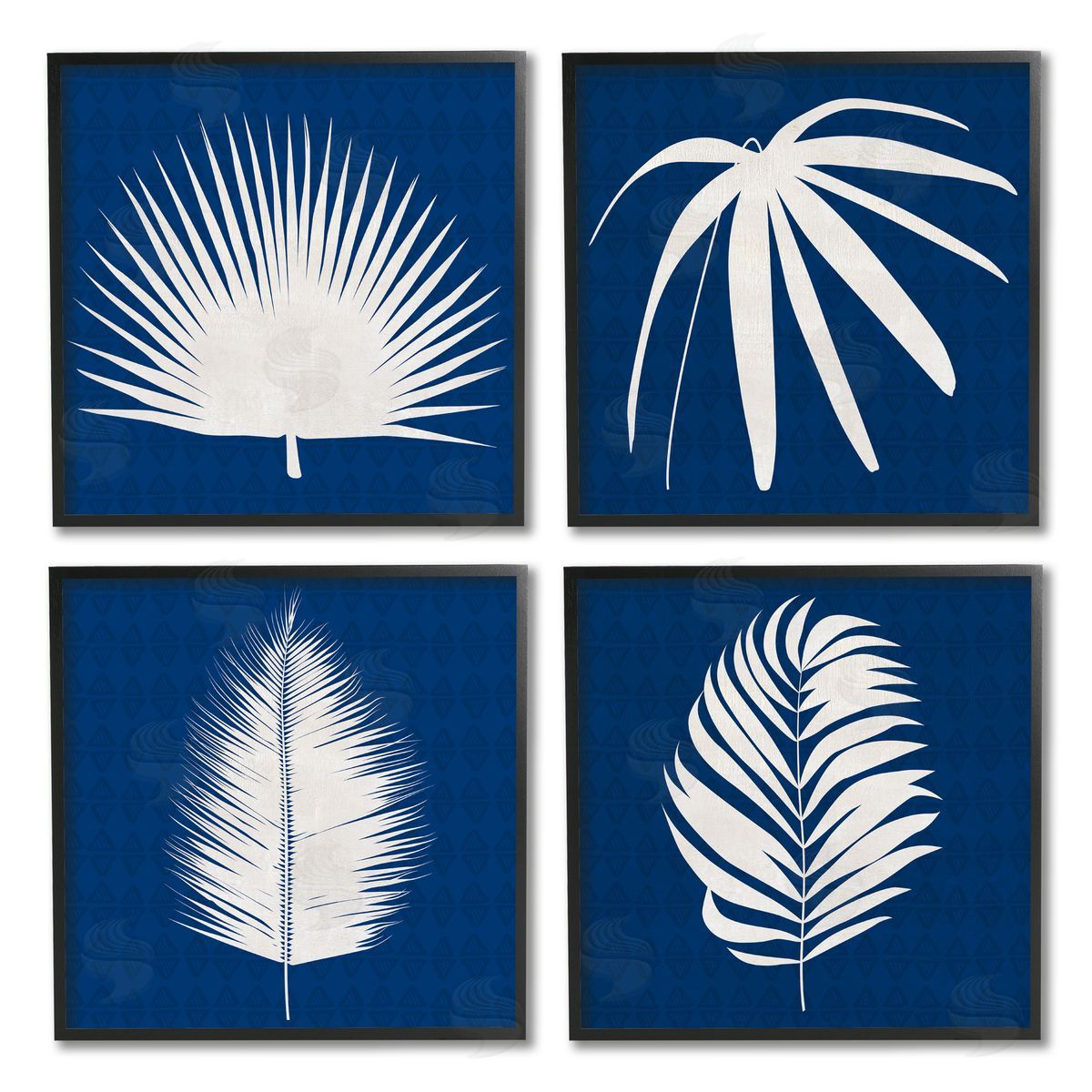 Susan Jill Contemporary Plant Leaf Silhouettes Black Framed Giclee Wall Art Print