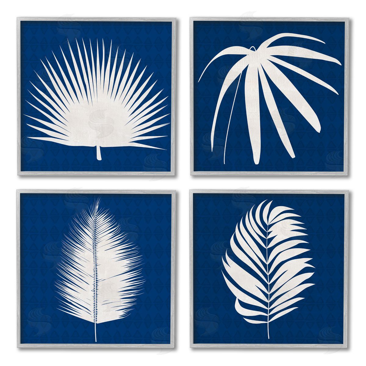 Susan Jill Contemporary Plant Leaf Silhouettes Gray Framed Giclee Wall Art Print
