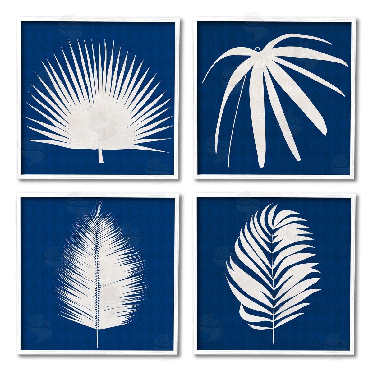 Susan Jill Contemporary Plant Leaf Silhouettes White Framed Giclee Wall Art Print