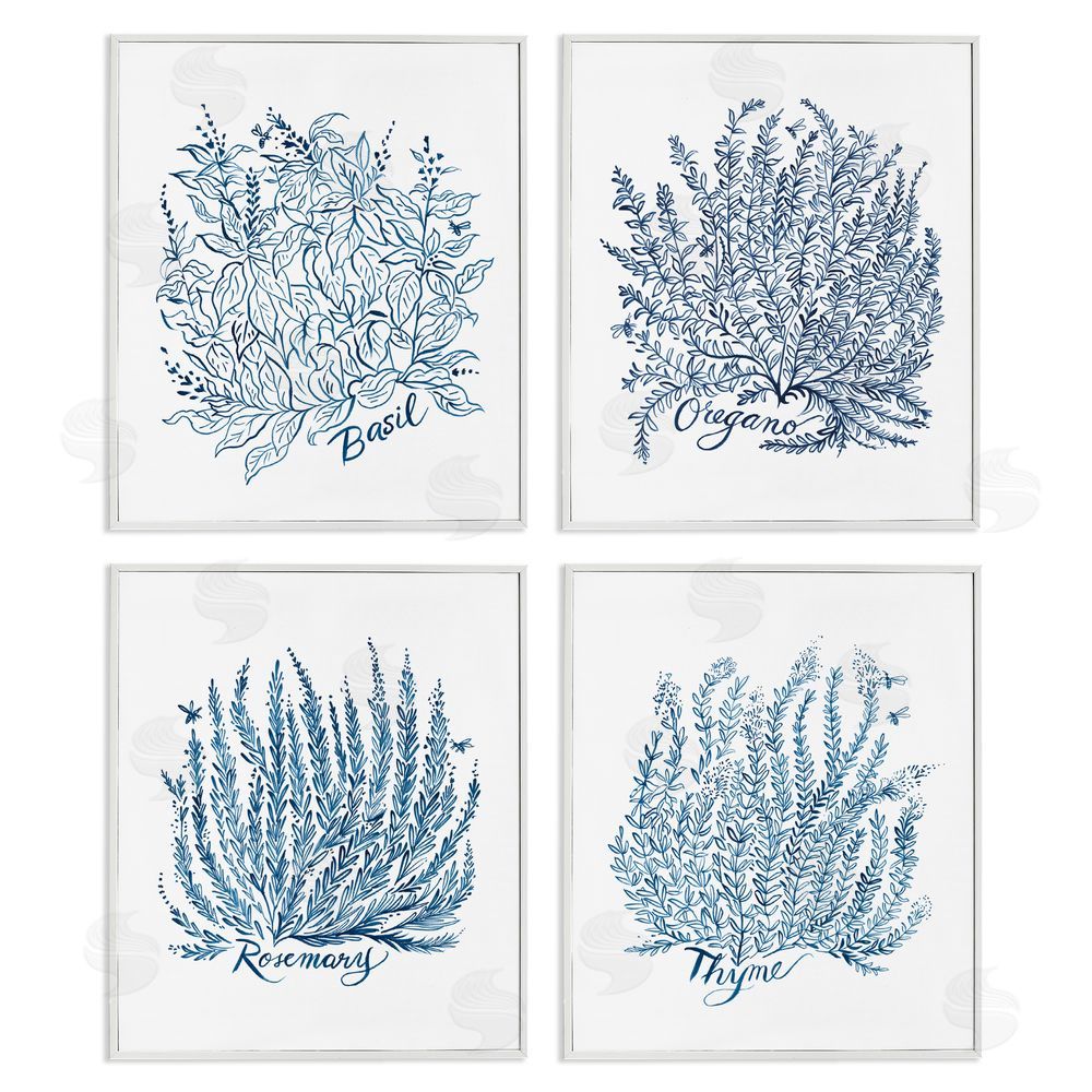 Laura Marr Mixed Herbs Botanical Plants White Framed Giclee Wall Art Print