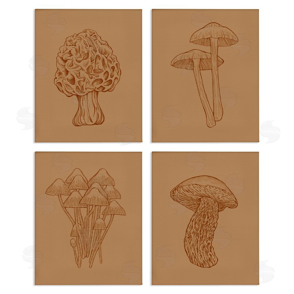 Ziwei Li Rustic Cottage Mushroom Sketches Canvas Wall Art Print
