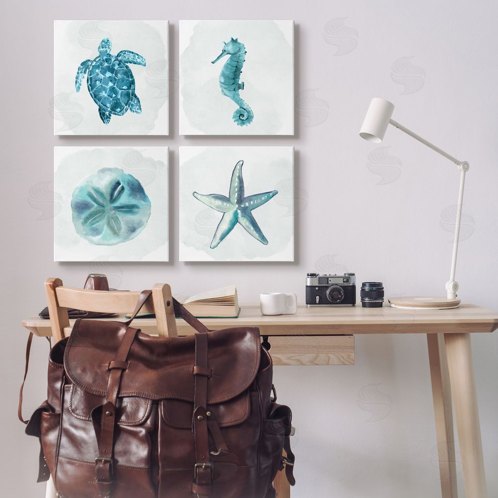 Kim Allen Aquatic Ocean Life Portraits Canvas Wall Art Print in Room