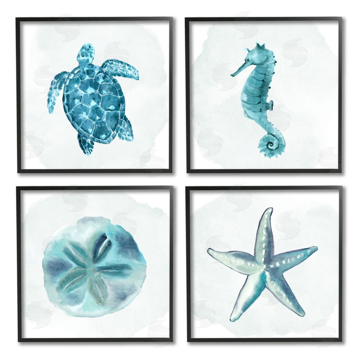 Kim Allen Aquatic Ocean Life Portraits Black Framed Giclee Wall Art Print