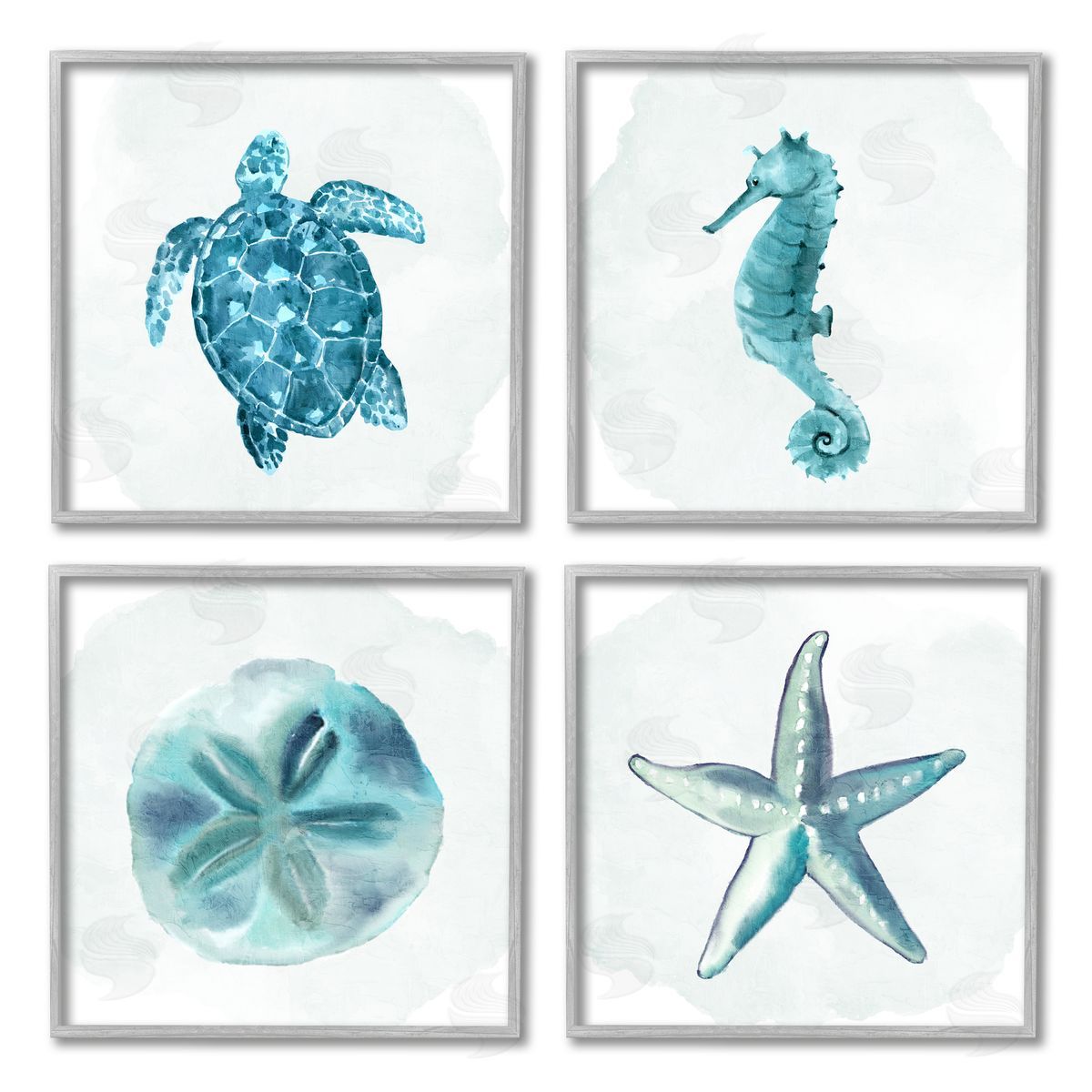 Kim Allen Aquatic Ocean Life Portraits Gray Framed Giclee Wall Art Print