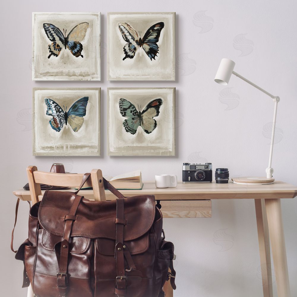 Stacy D'Aguiar Asymmetrical Butterfly Wing Patterns Canvas Wall Art Print in Room