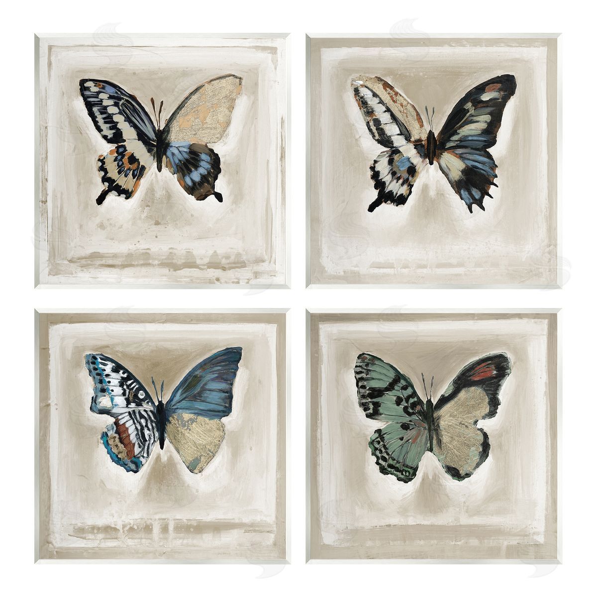 Stacy D'Aguiar Asymmetrical Butterfly Wing Patterns Wooden Wall Plaque Art Print
