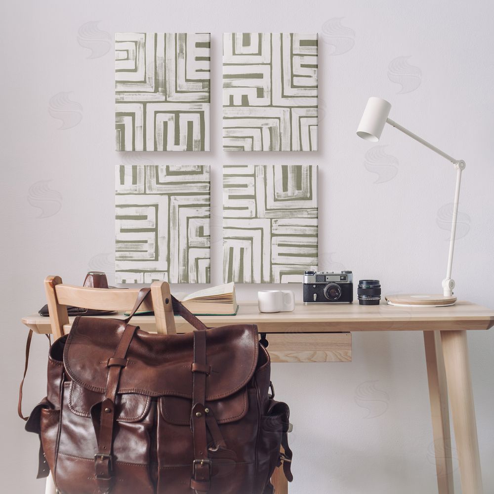 June Erica Vess Abstract Geometric Shapes Arrangement Canvas Wall Art Print in Room