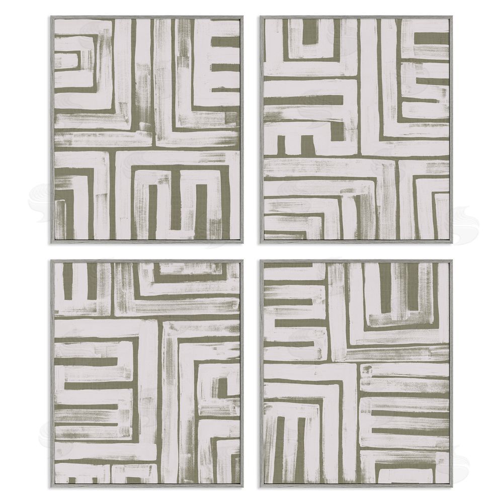 June Erica Vess Abstract Geometric Shapes Arrangement Gray Framed Giclee Wall Art Print