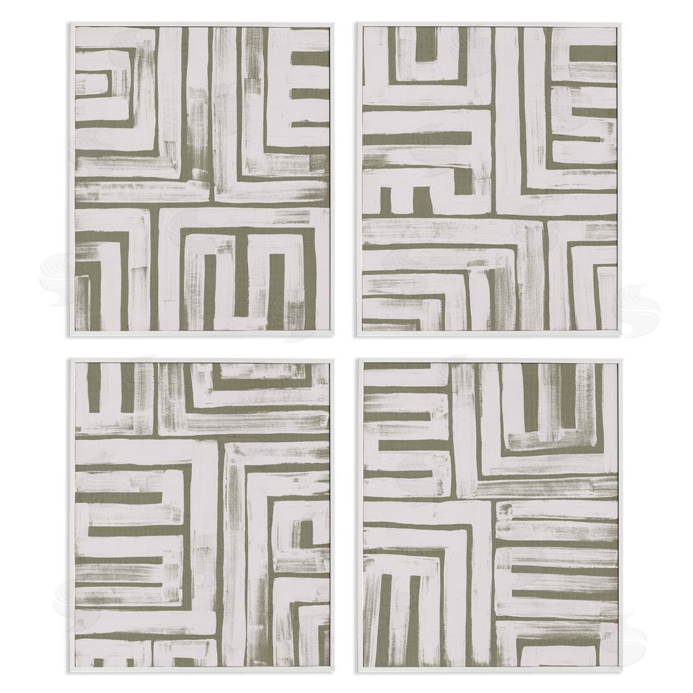 June Erica Vess Abstract Geometric Shapes Arrangement White Framed Giclee Wall Art Print
