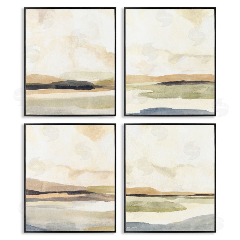 Annie Warren Sunlit Scenery Horizon Landscapes Black Framed Giclee Wall Art Print