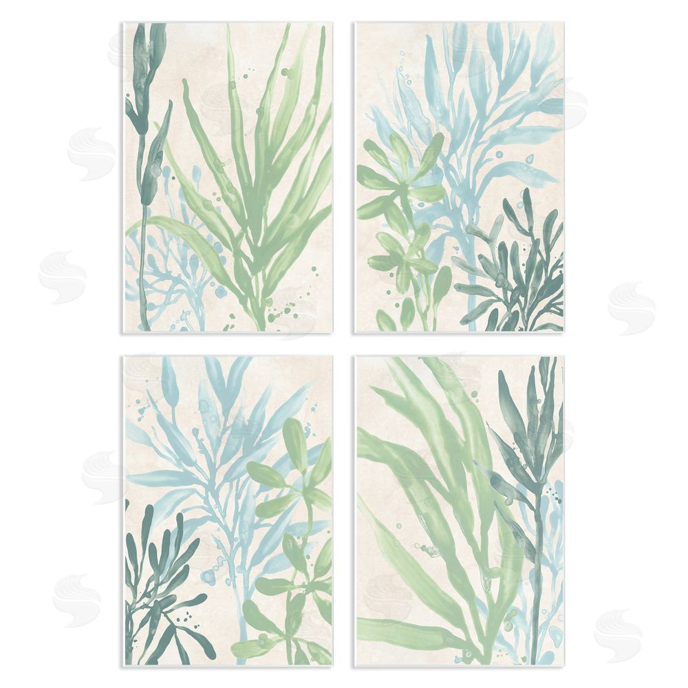 June Erica Vess Aquatic Botanical Seaweed Plants Wooden Wall Plaque Art Print