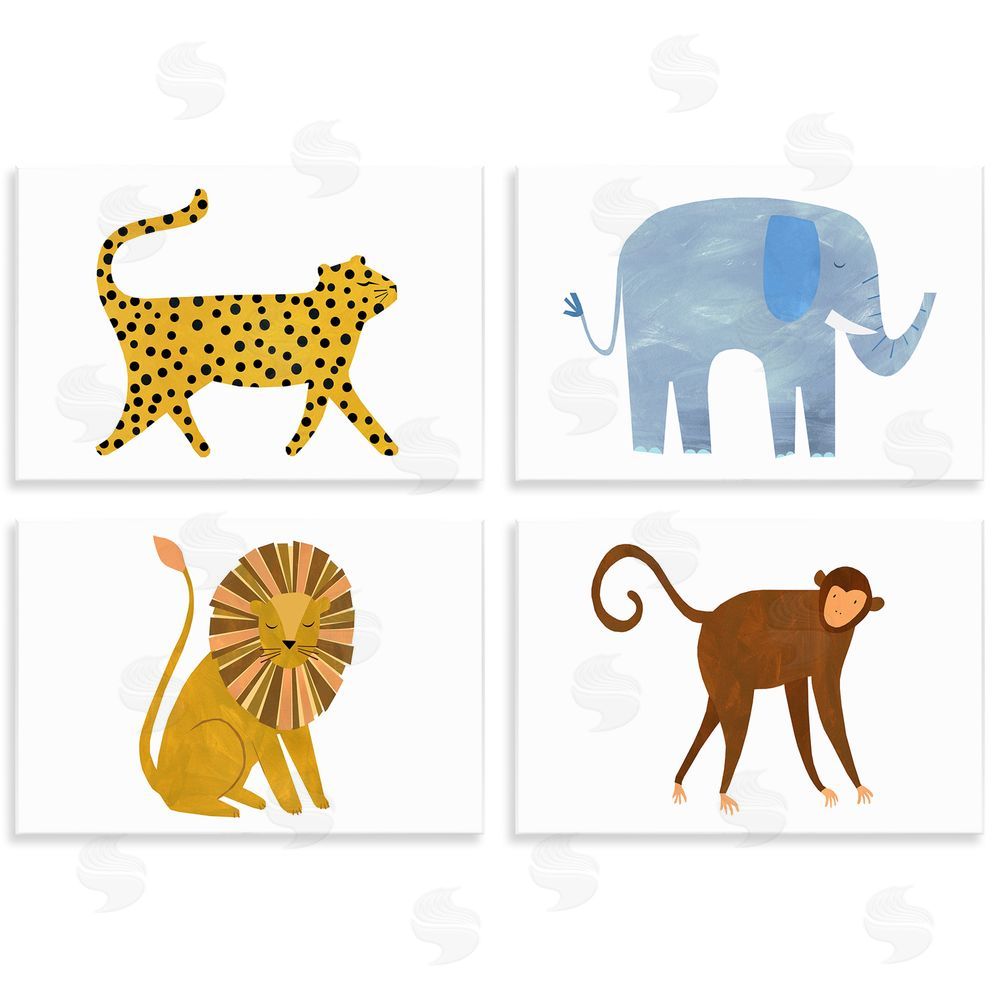 Emily Kopcik Various Whimsical Wildlife Animals  Wooden Wall Plaque Art Print