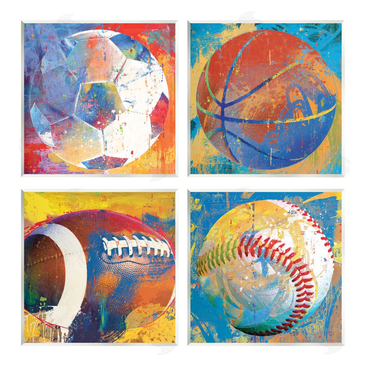 Savannah Miller Collaged Urban Sports Balls Wooden Wall Plaque Art Print