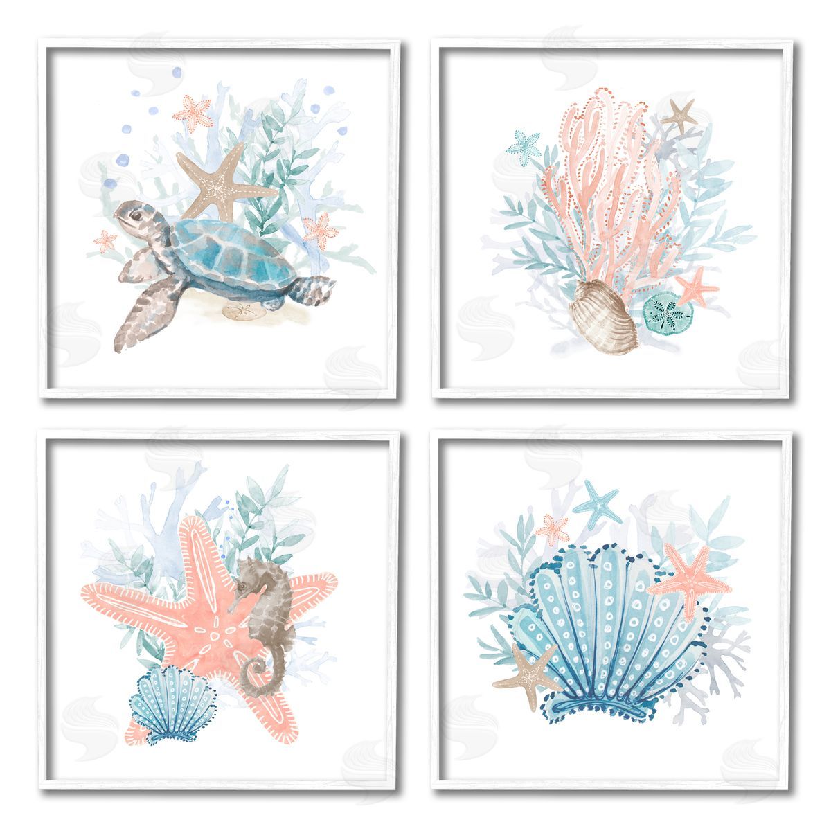Lanie Loreth Various Sea Life Nautical Coral Reef White Framed Giclee Wall Art Print
