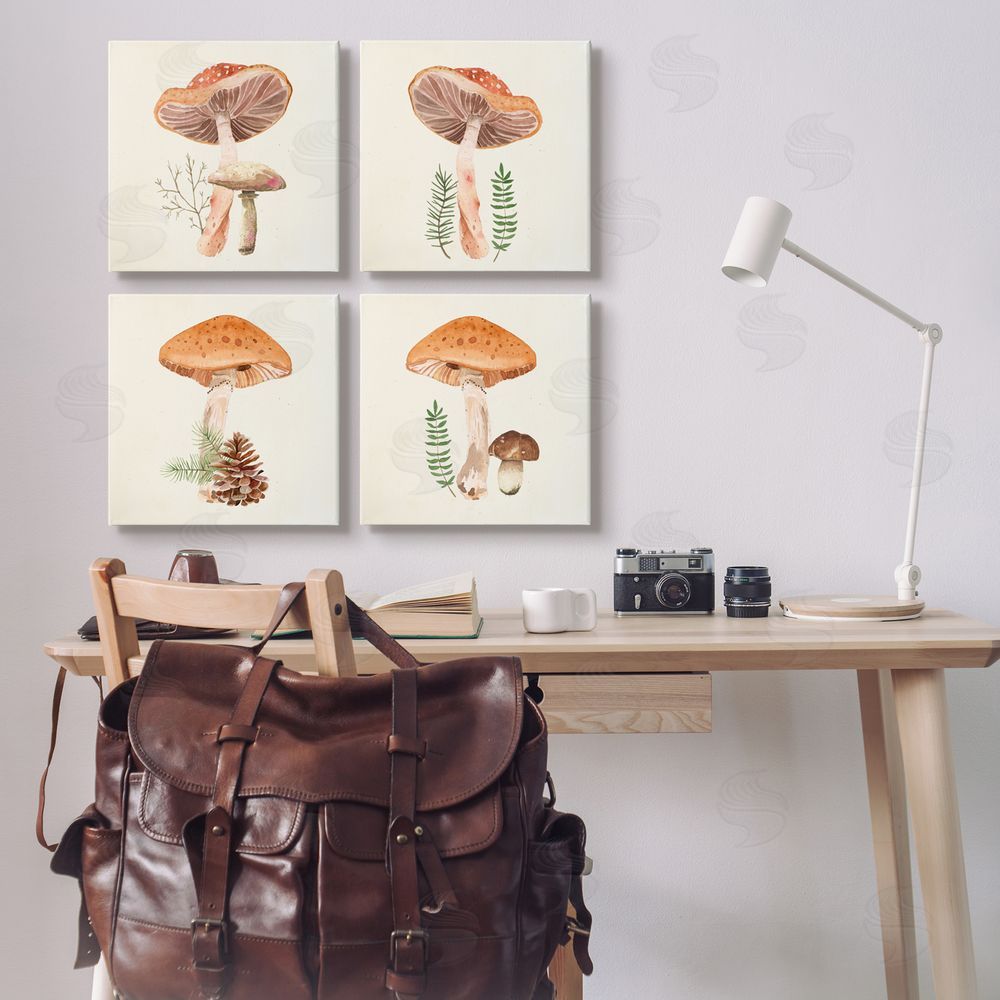 Lucca Sheppard Woodland Mushroom Botanical Sprouts Canvas Wall Art Print in Room