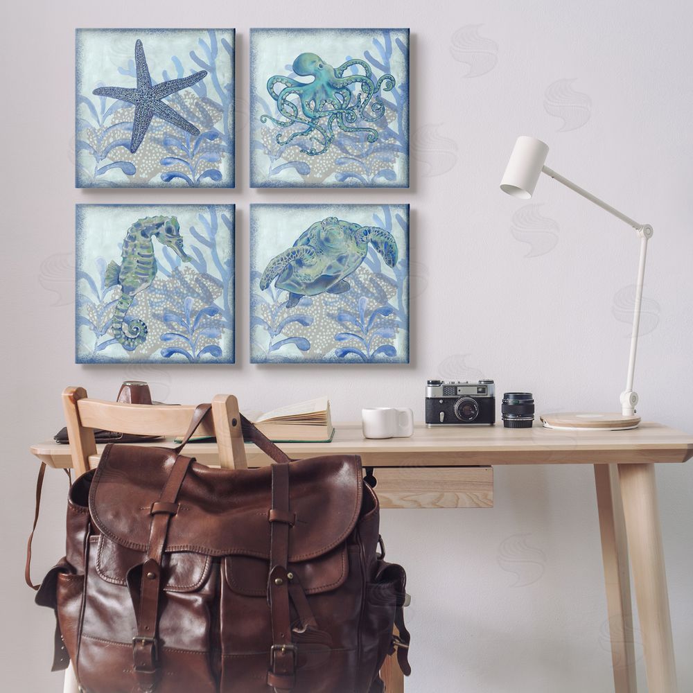 Erica Christopher Maritime Underwater Sea Life Reef Canvas Wall Art Print in Room
