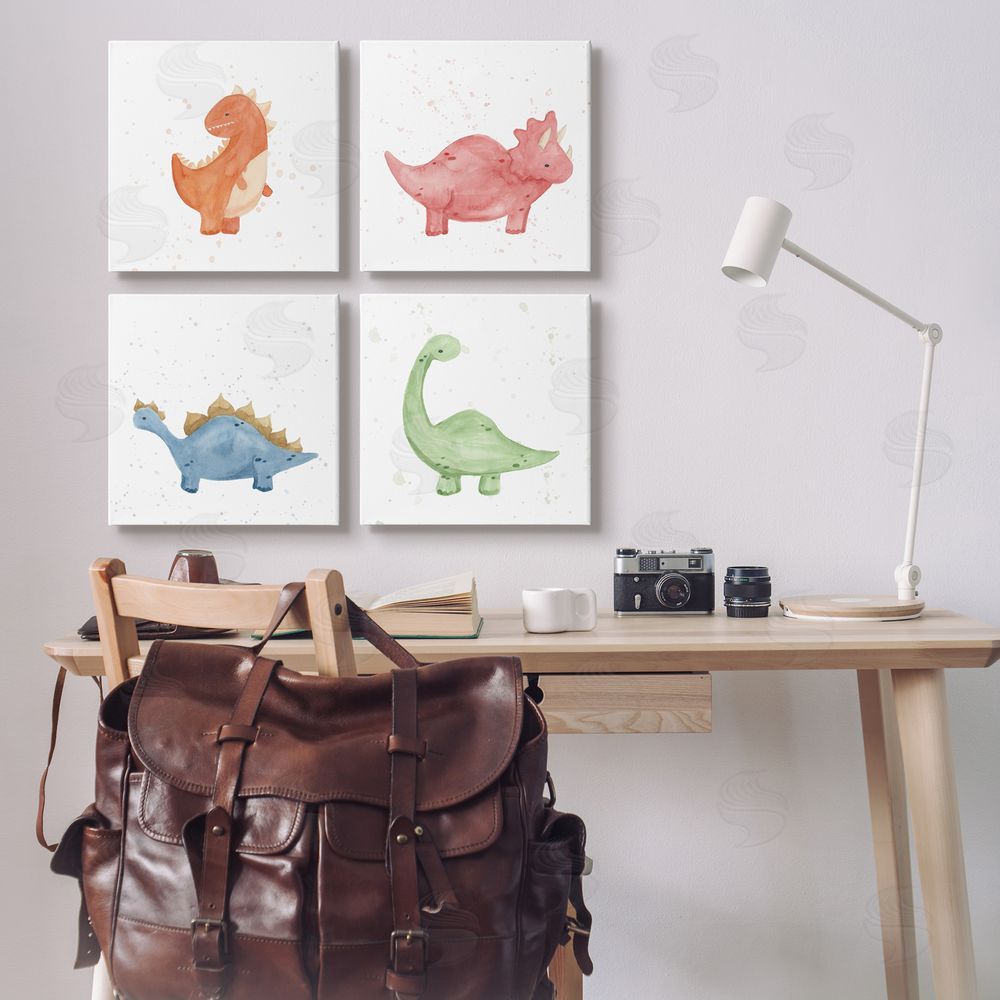 Lucille Price Fun Nursery Dinosaurs Animals Canvas Wall Art Print in Room