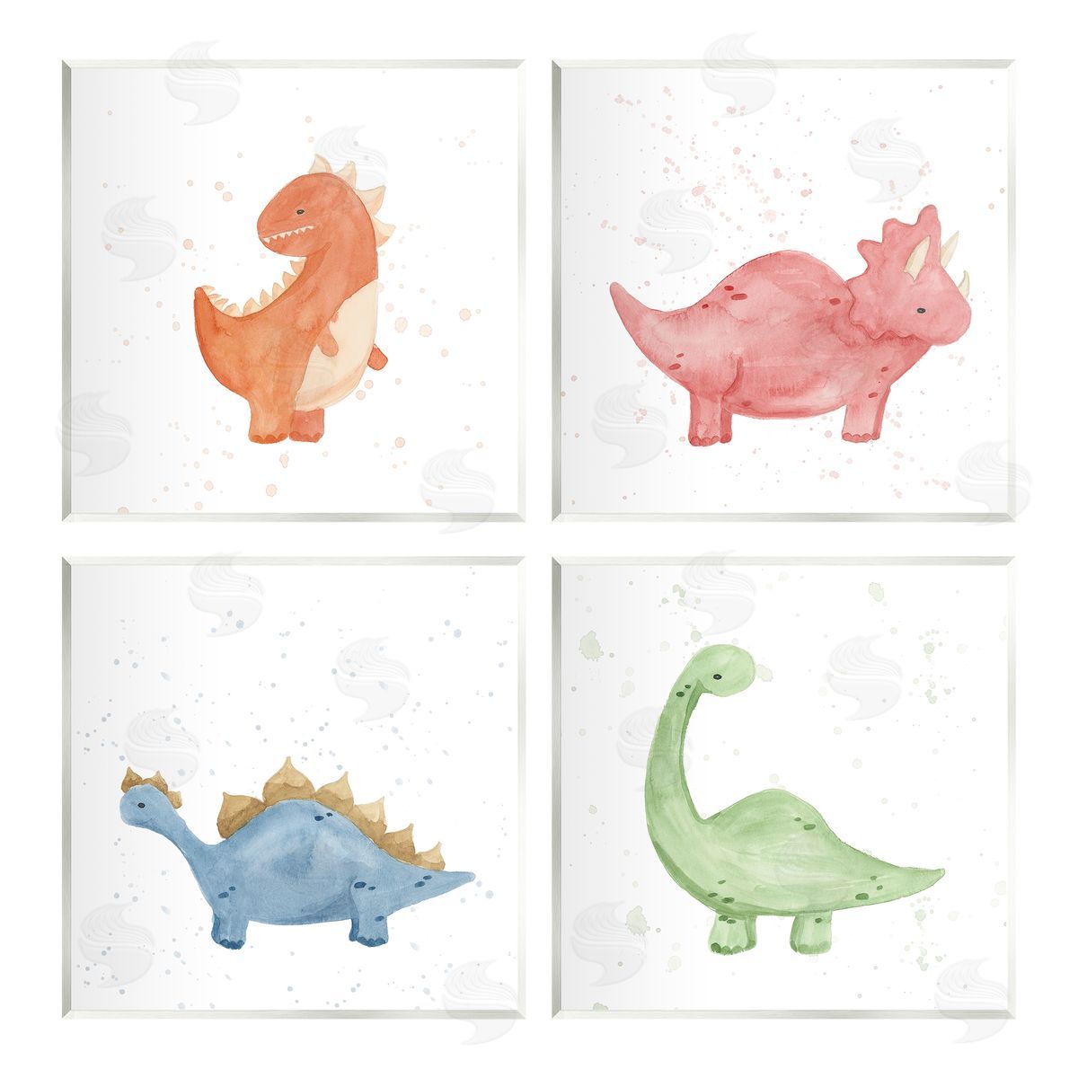 Lucille Price Fun Nursery Dinosaurs Animals Wooden Wall Plaque Art Print