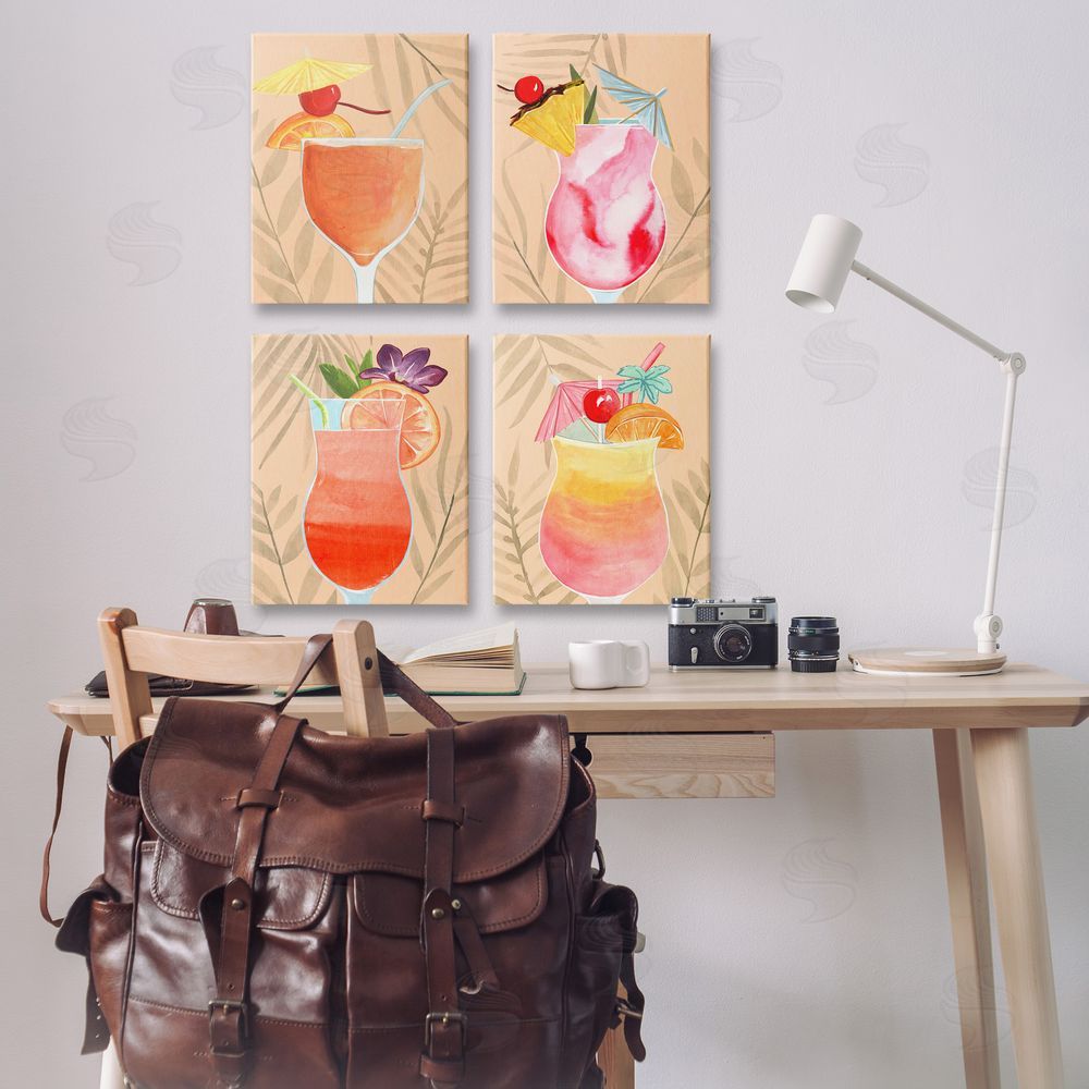 Annie Warren Tropical Fruit Cocktails Canvas Wall Art Print in Room
