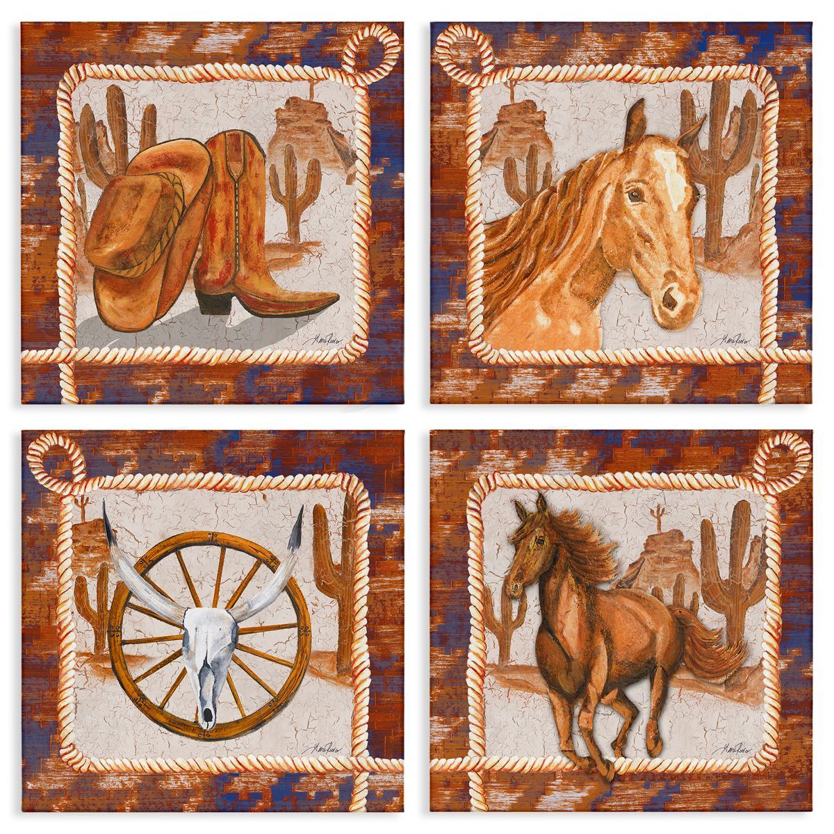 Gina Ritter Western Rodeo Scenes Canvas Wall Art Print