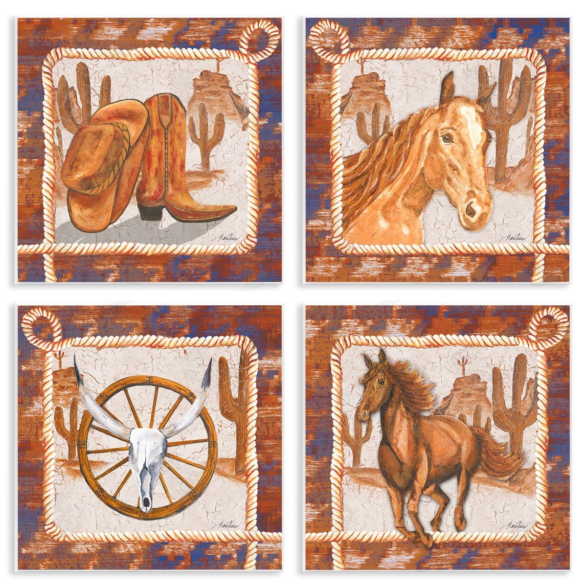Gina Ritter Western Rodeo Scenes Wooden Wall Plaque Art Print