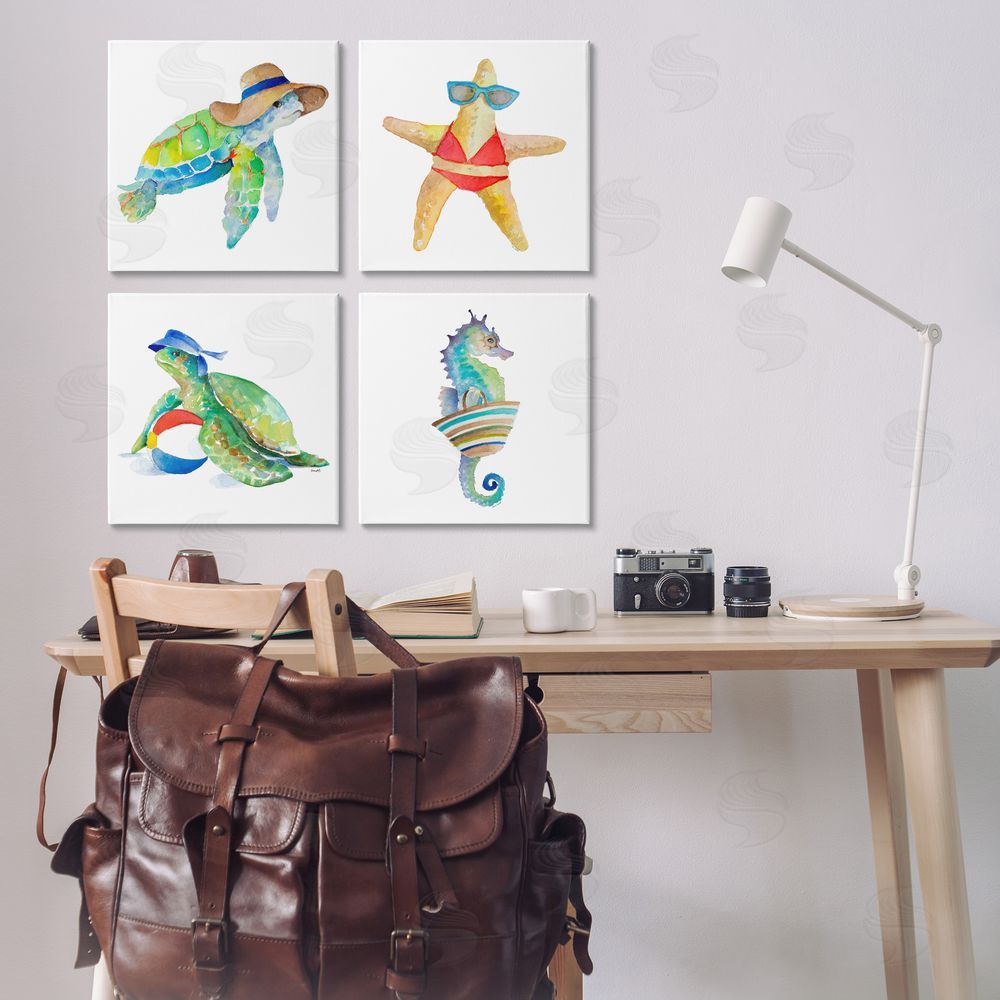 Lanie Loreth Summer Beach Creatures Canvas Wall Art Print in Room