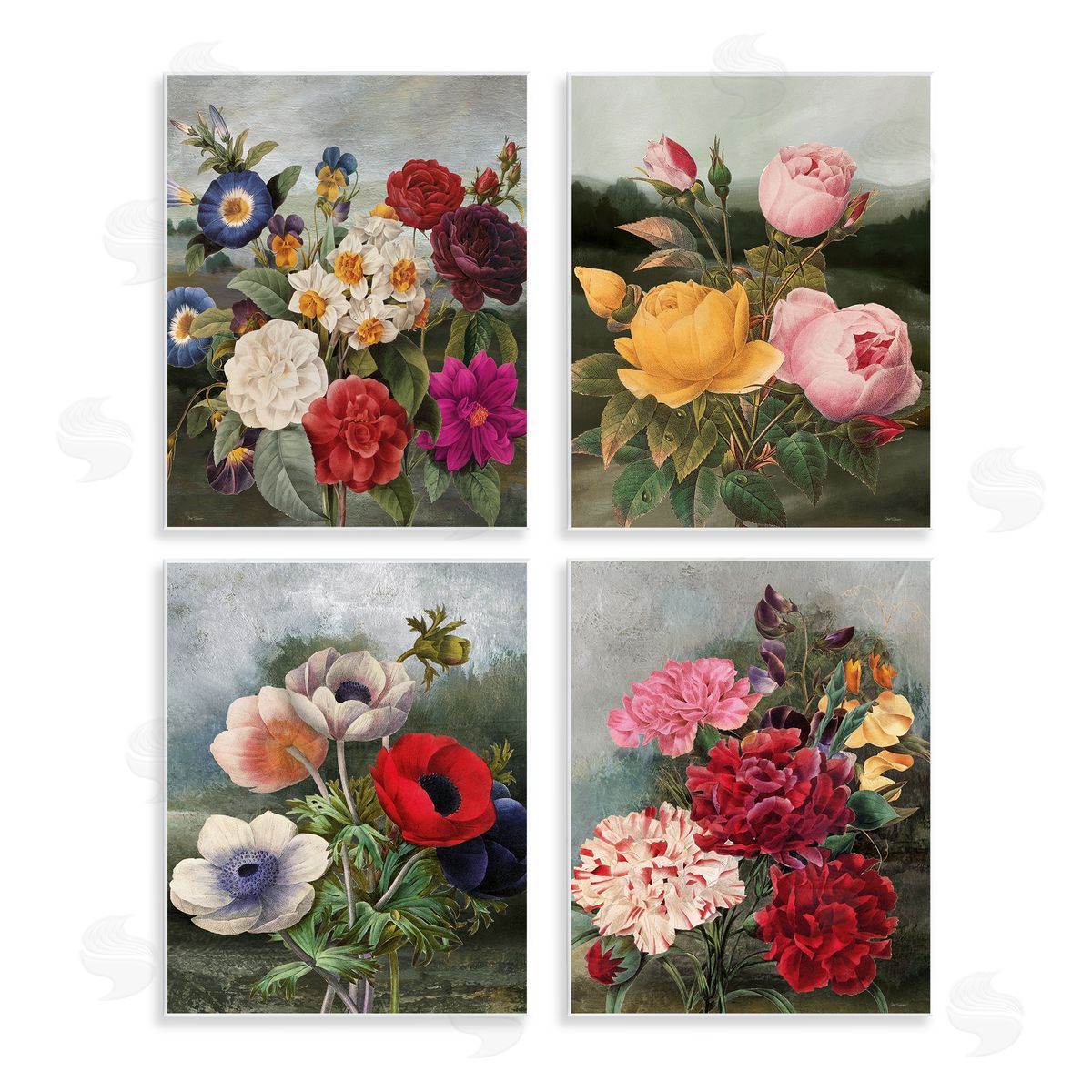 Vintage Cottage Blooms Wood Plaque Wall Art, Home Decor by Carol Robinson