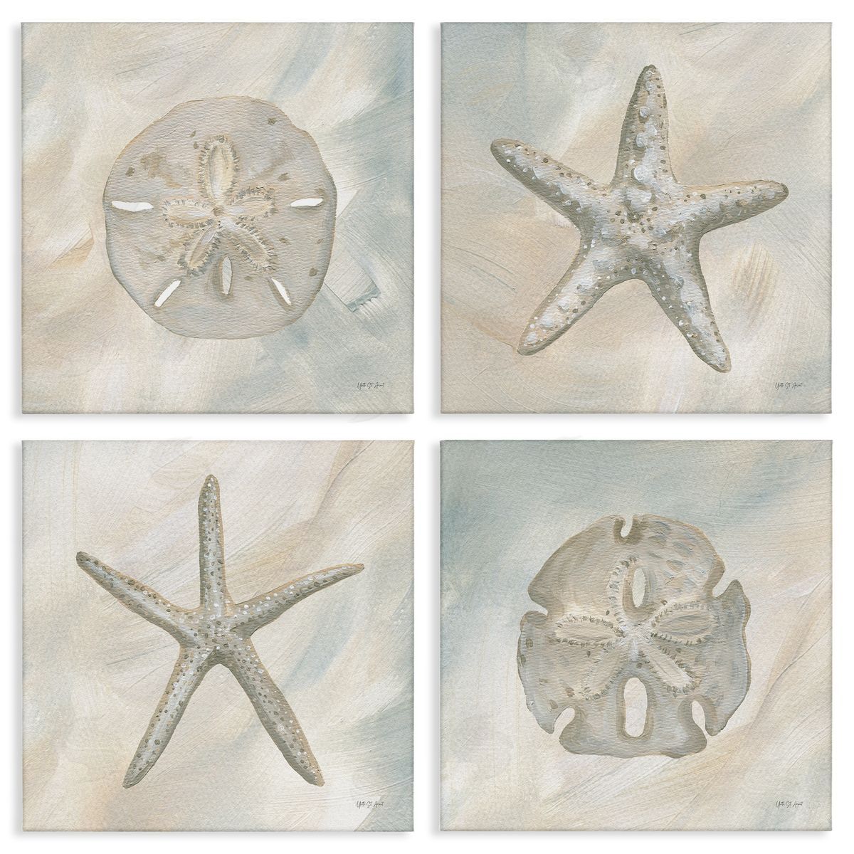 Yvette St. Amant Neutral Starfish & Sand Dollars Canvas Wall Art Print