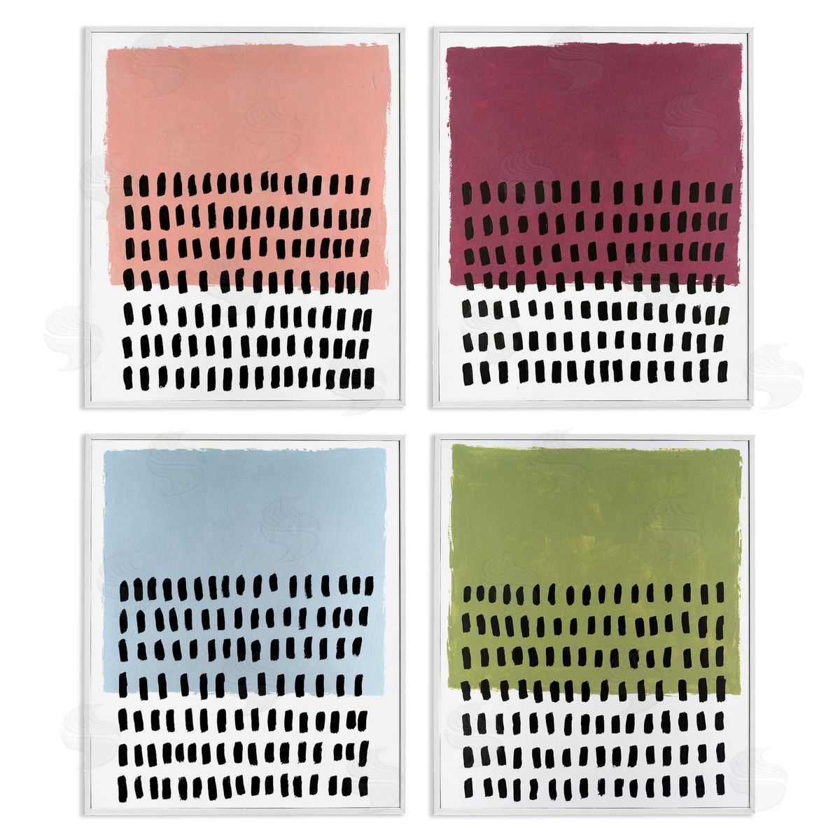 Dotted Neutral Abstracts White Frame Print Wall Art, Home Decor by Michael Willett