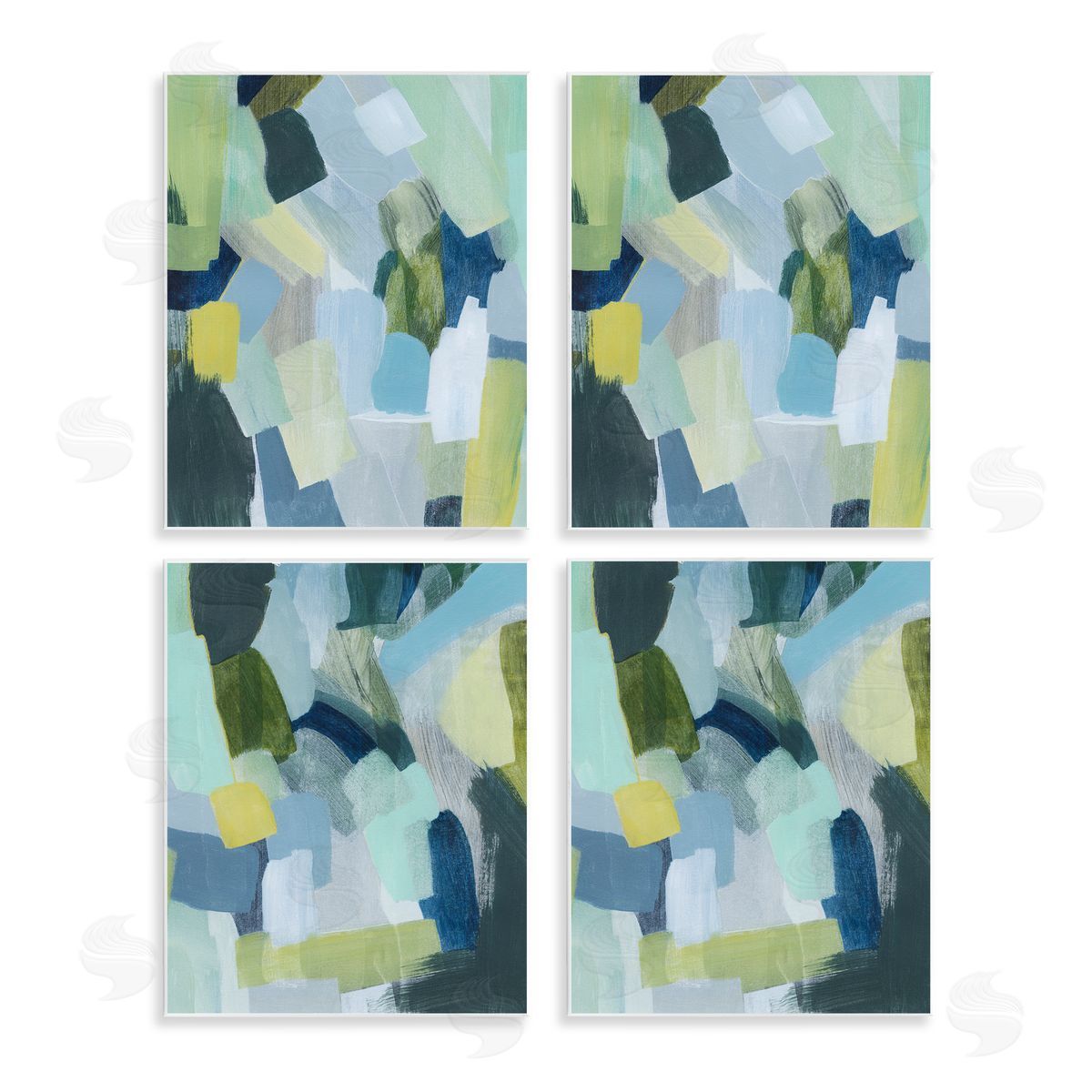 Blue Green Paint Strokes Wood Plaque Wall Art, Home Decor by Grace Popp