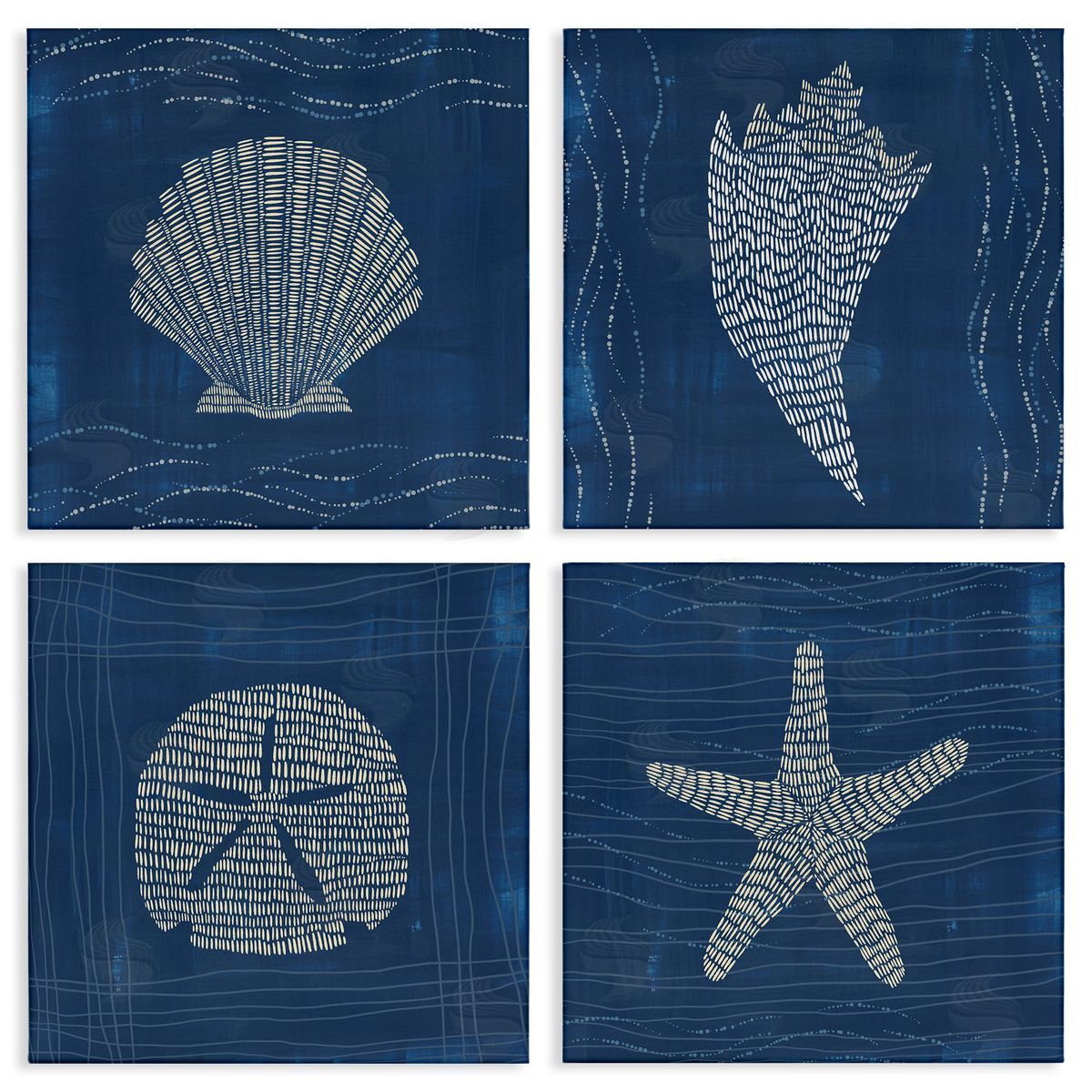 Jetty Home LLC Patterned Sea Life Portraits Canvas Wall Art Print