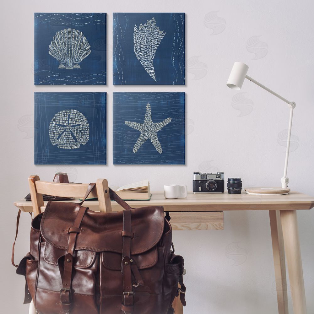 Jetty Home LLC Patterned Sea Life Portraits Canvas Wall Art Print in Room