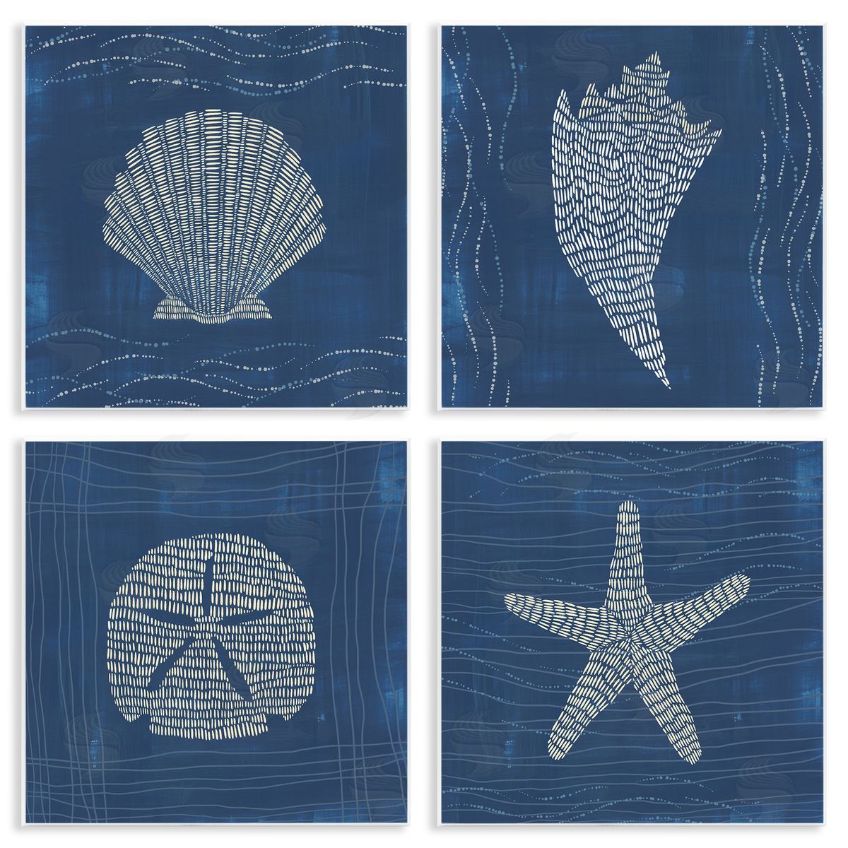 Jetty Home LLC Patterned Sea Life Portraits Wooden Wall Plaque Art Print