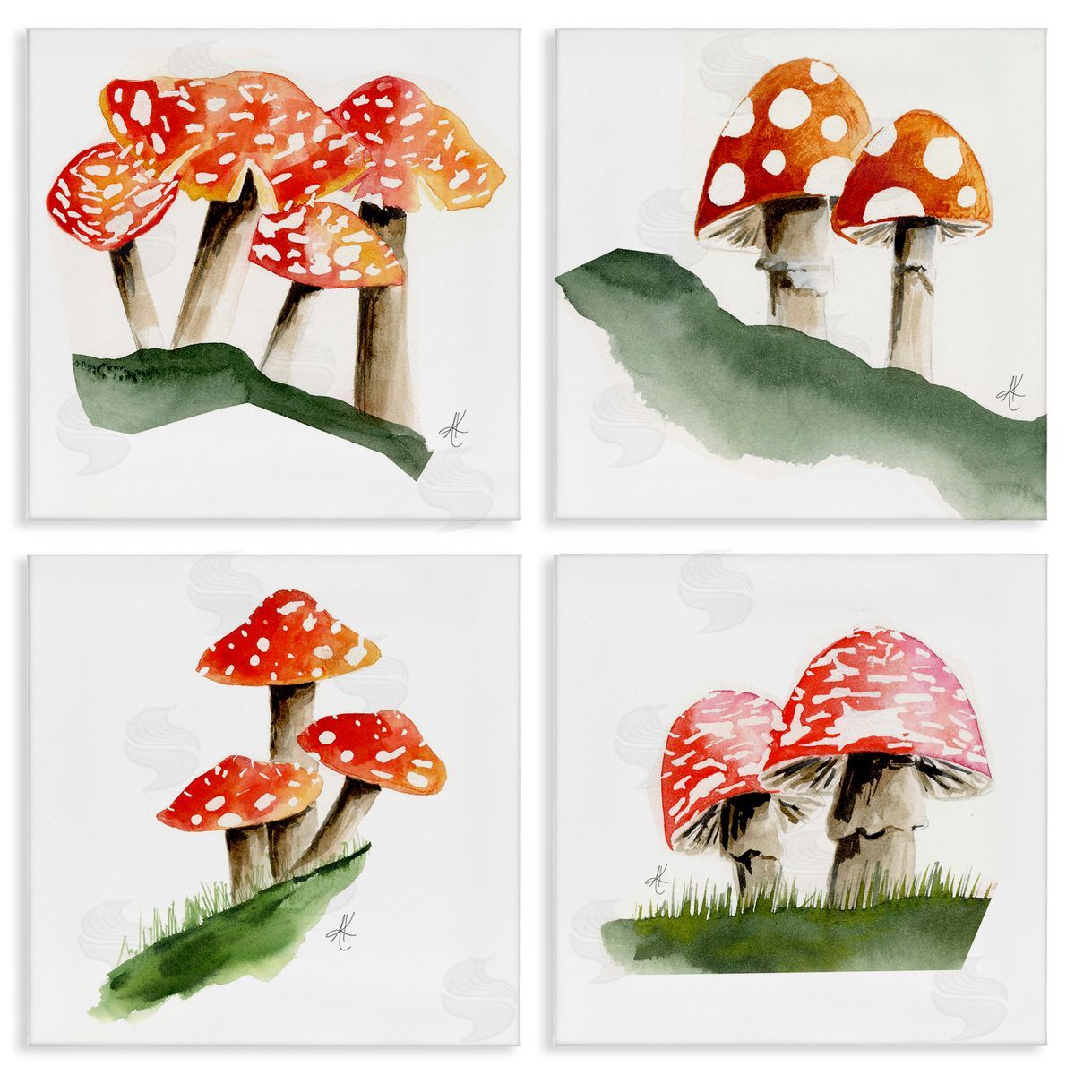 Alexandria Gilbert Kincaid Red Spotted Mushrooms Canvas Wall Art Print