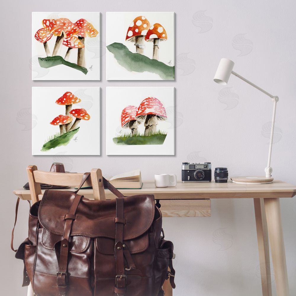 Alexandria Gilbert Kincaid Red Spotted Mushrooms Canvas Wall Art Print in Room