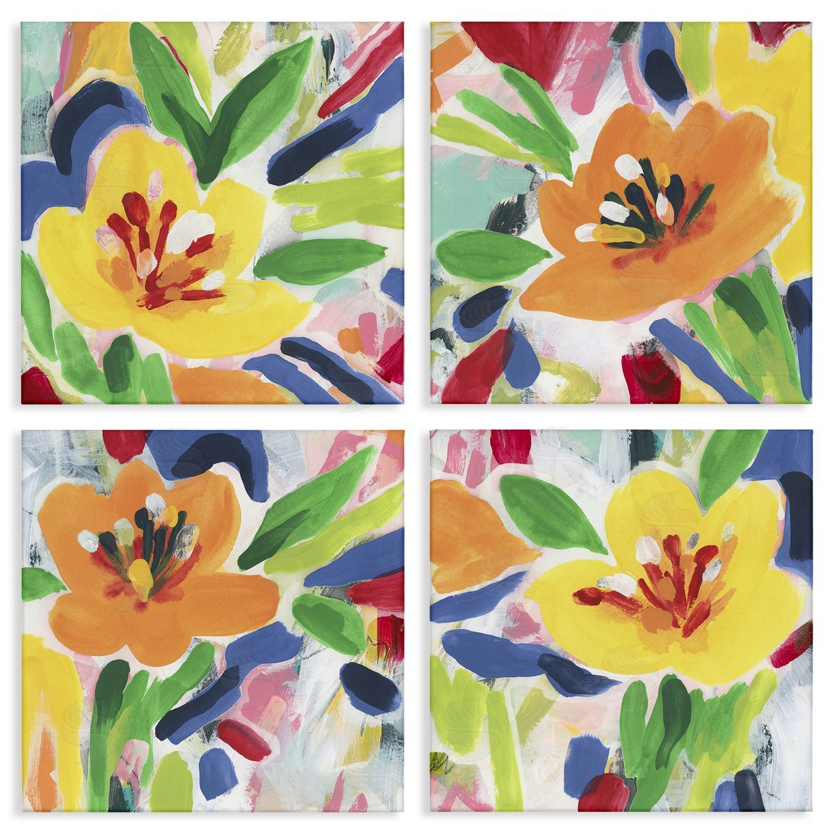 Fresh Vivid Blossoms Canvas Wall Art, Home Decor by June Erica Vess