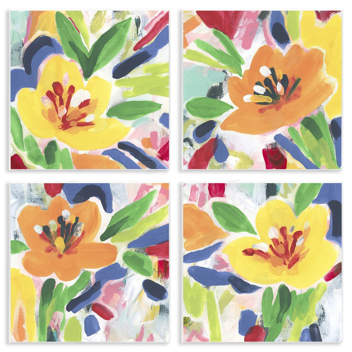 Fresh Vivid Blossoms Wood Plaque Wall Art, Home Decor by June Erica Vess