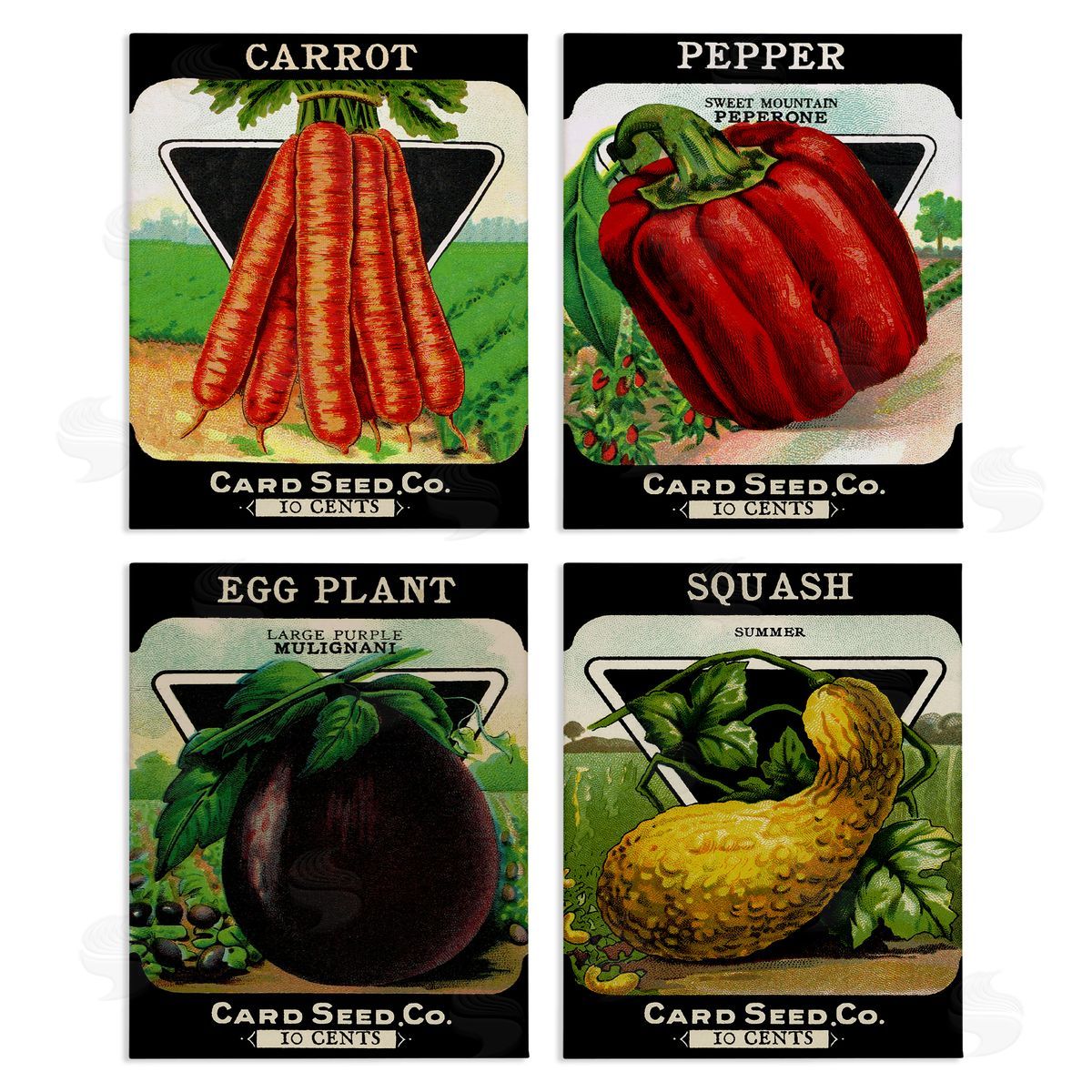 Vintage Farm Garden Vegetables Canvas Wall Art, Home Decor by Stupell Studio