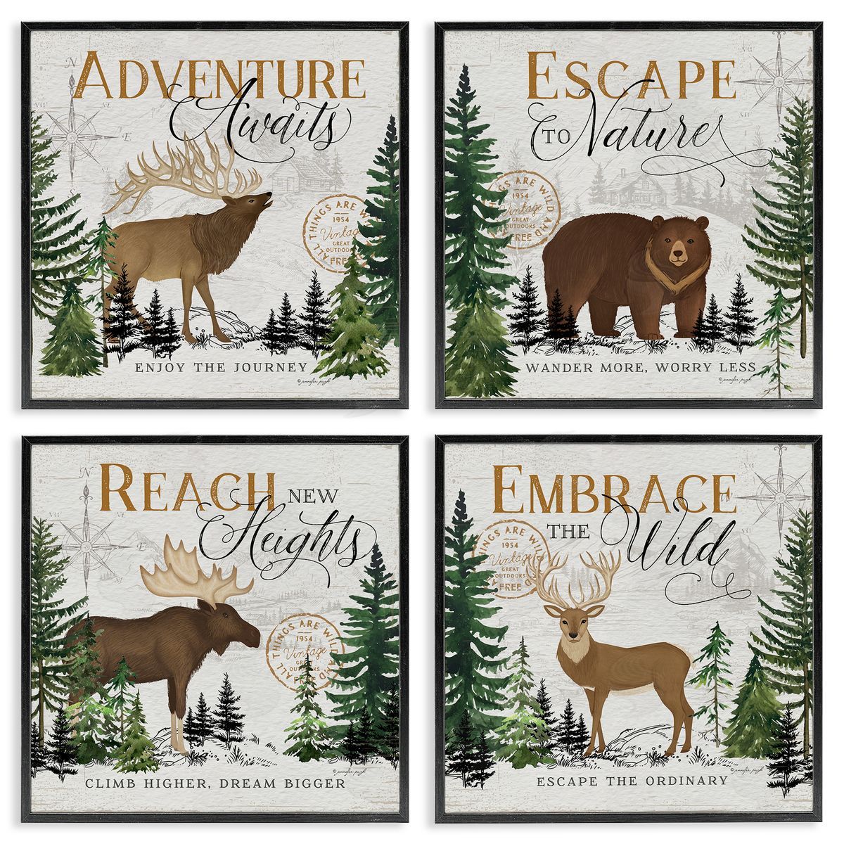 Jennifer Pugh Ivory Pines Adventure Sayings Canvas Wall Art Print