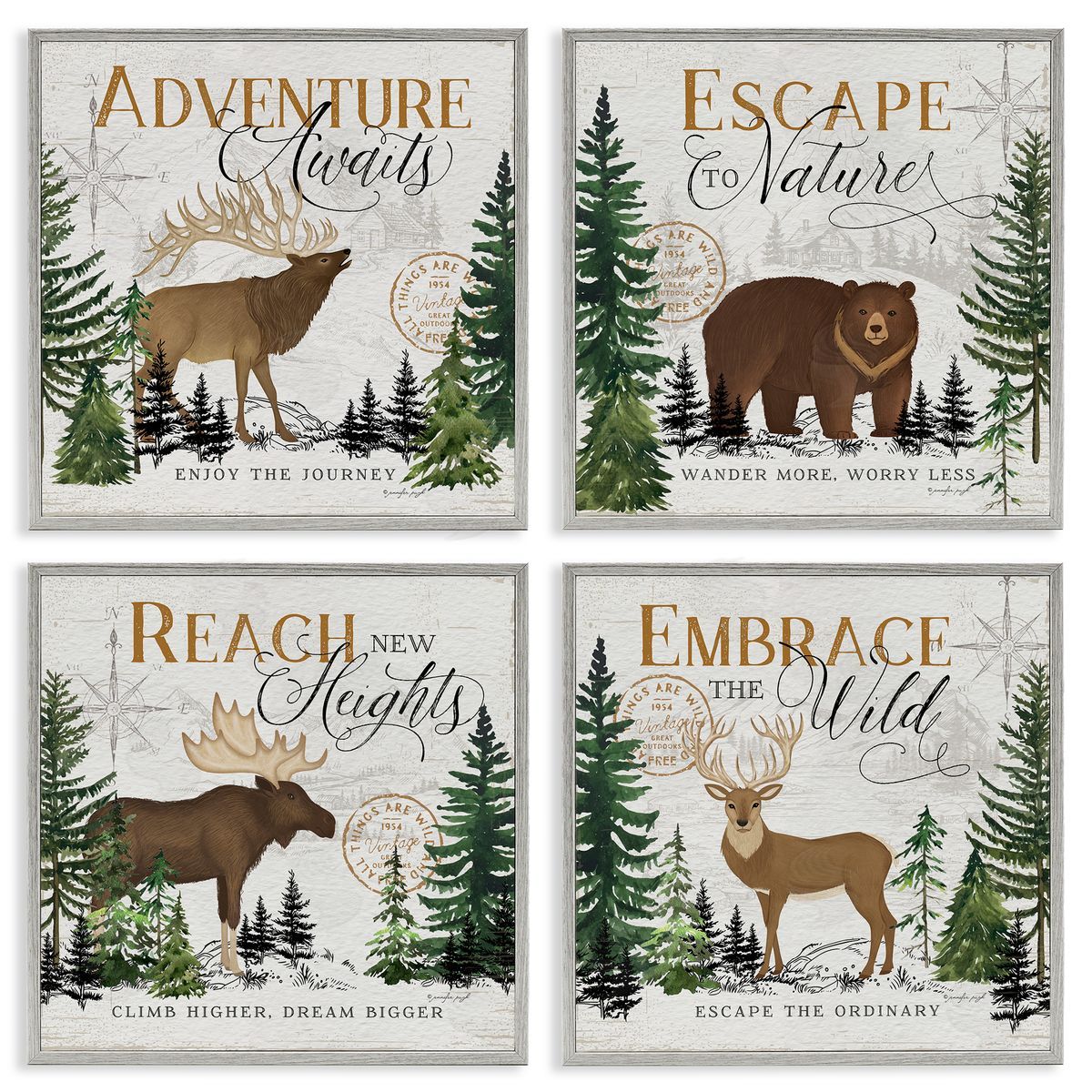 Jennifer Pugh Ivory Pines Adventure Sayings Canvas Wall Art Print