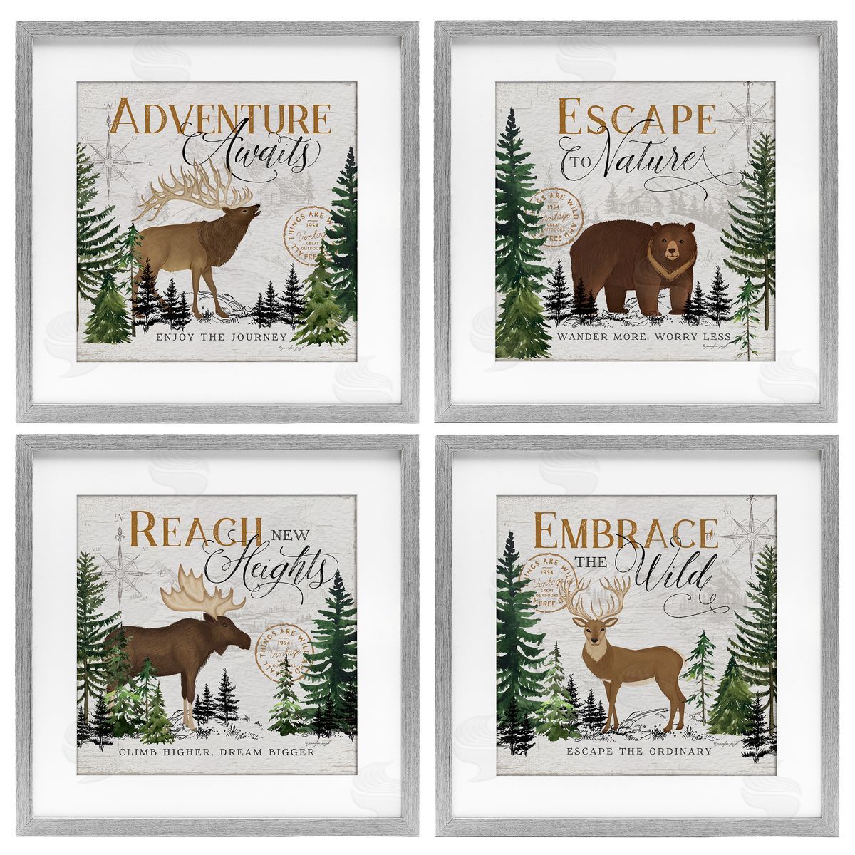 Jennifer Pugh Ivory Pines Adventure Sayings Canvas Wall Art Print