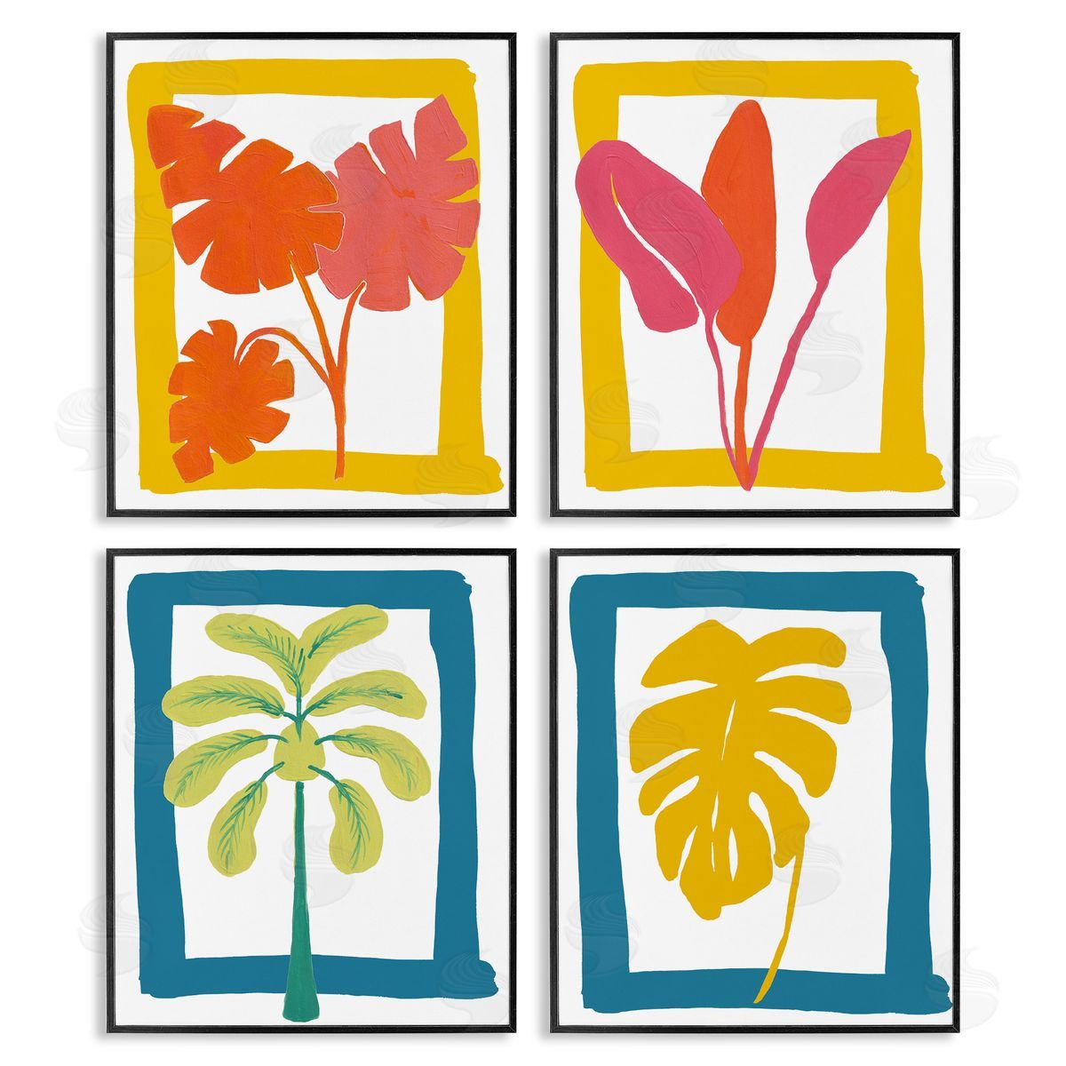 Bronwyn Baker Warm Oasis Leaves Canvas Wall Art Print