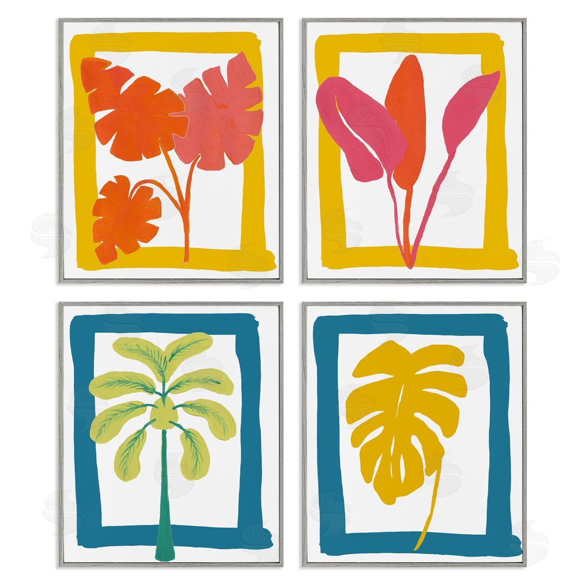 Bronwyn Baker Warm Oasis Leaves Canvas Wall Art Print