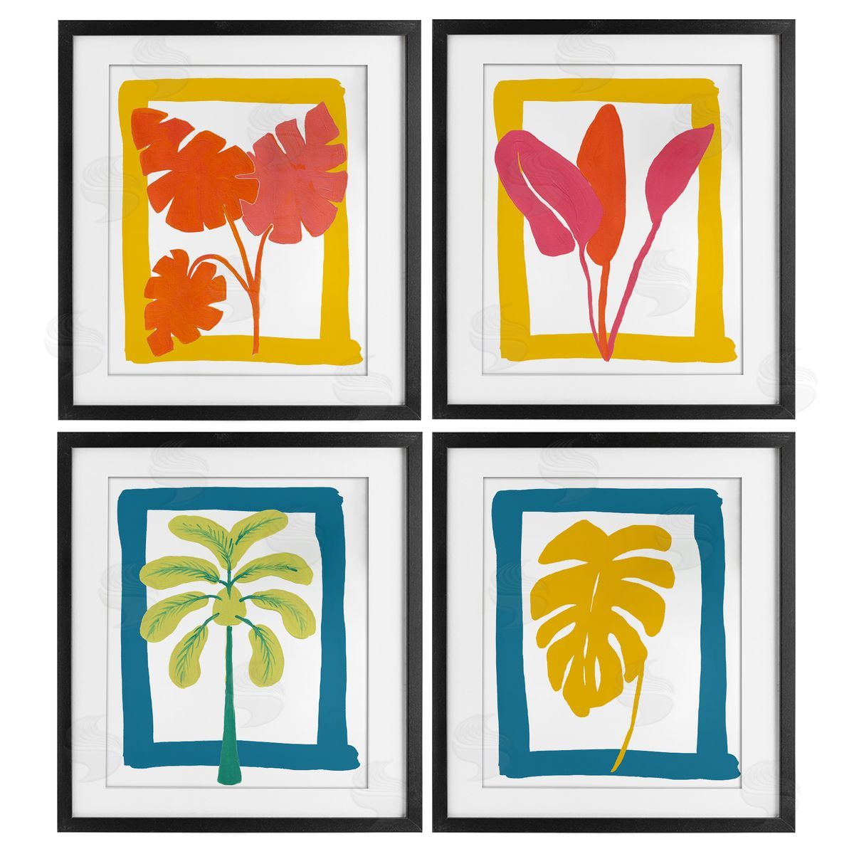 Bronwyn Baker Warm Oasis Leaves Canvas Wall Art Print