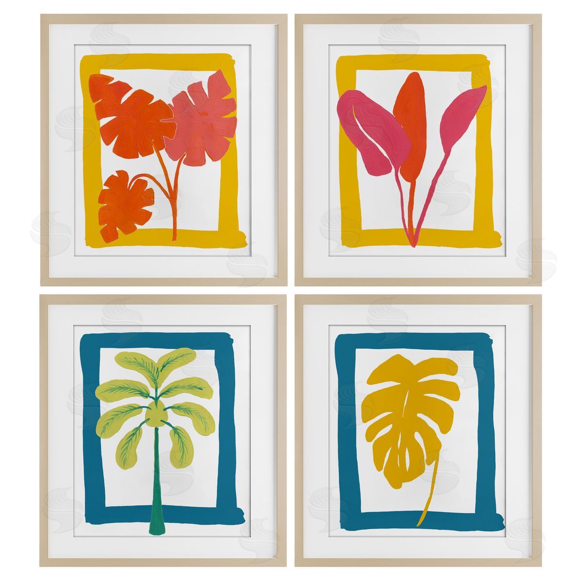 Bronwyn Baker Warm Oasis Leaves Canvas Wall Art Print