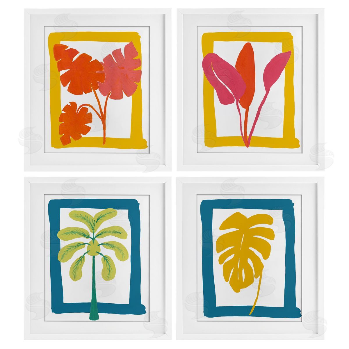 Bronwyn Baker Warm Oasis Leaves Canvas Wall Art Print