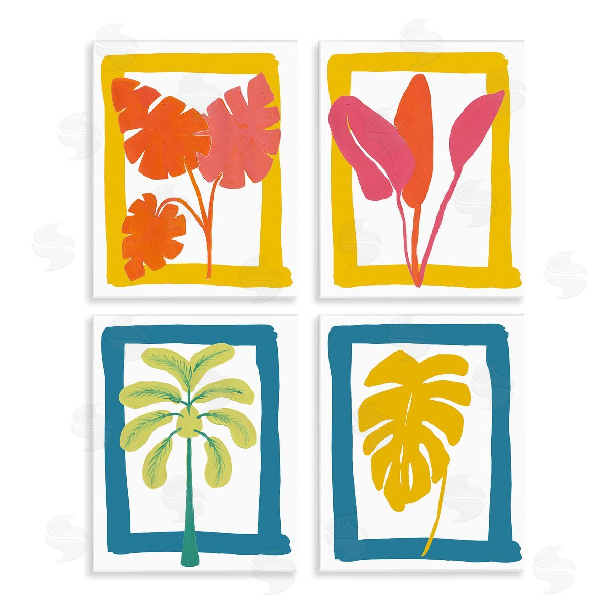 Bronwyn Baker Warm Oasis Leaves Canvas Wall Art Print