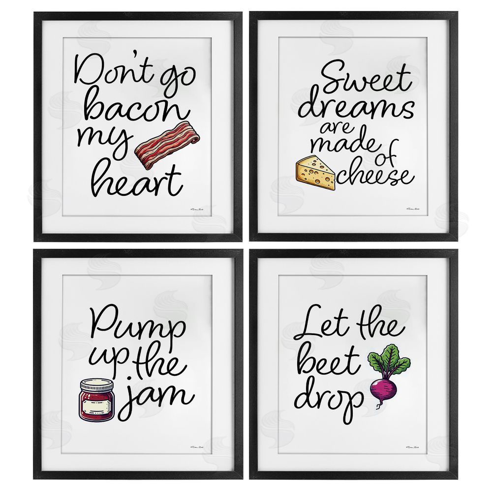 Susan Ball Fun Music Lyric Puns Black Framed Print Under Glass with White Mat Wall Art