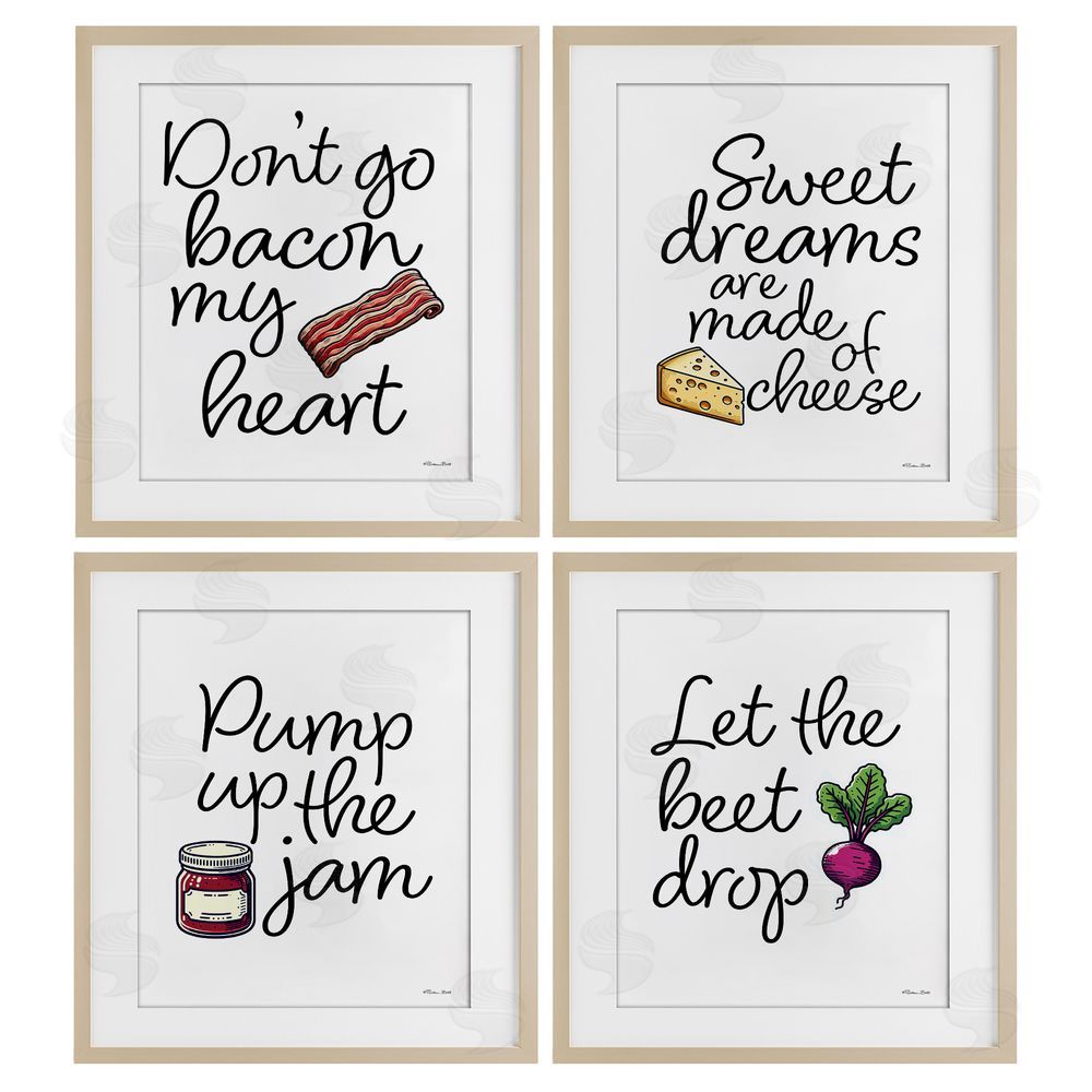 Susan Ball Fun Music Lyric Puns Birch Framed Print Under Glass with White Mat Wall Art